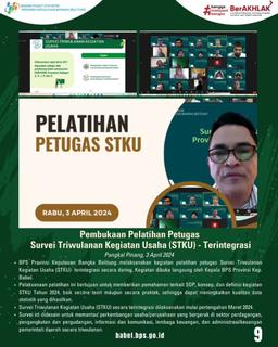 Pembukaan Pelatihan Petugas  Survei Triwulanan Kegiatan Usaha (STKU) - Terintegrasi