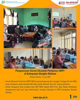 Supervision of the Agricultural Economic Survey (SEP) in South Bangka Regency