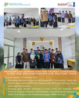 Pengambilan Sumpah Janji PNS Pejabat Fungsional Di BPS Kab. Belitung Dan BPS Kab. Belitung Timur