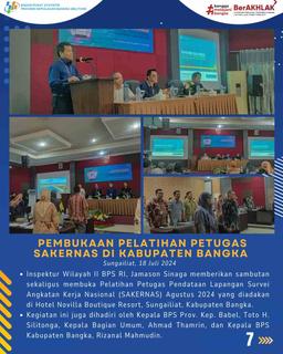 Opening of Sakernas officer training in Bangka Regency