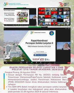 raKOR Persiapan Seleksi Lanjutan Ii PMB PolSTAT STIS Tahun Akademik 2024/2025