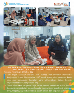 Rapat Penguatan Kerja Sama prodi matematika Universitas Bangka Belitung dan BPS Babel