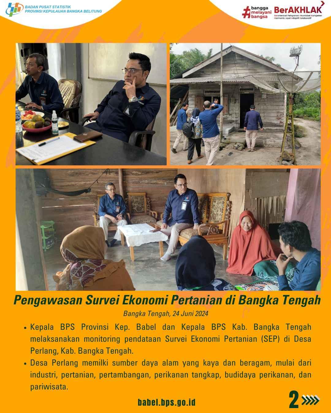 Supervision of Agricultural Economic Surveys in Bangka Tengah