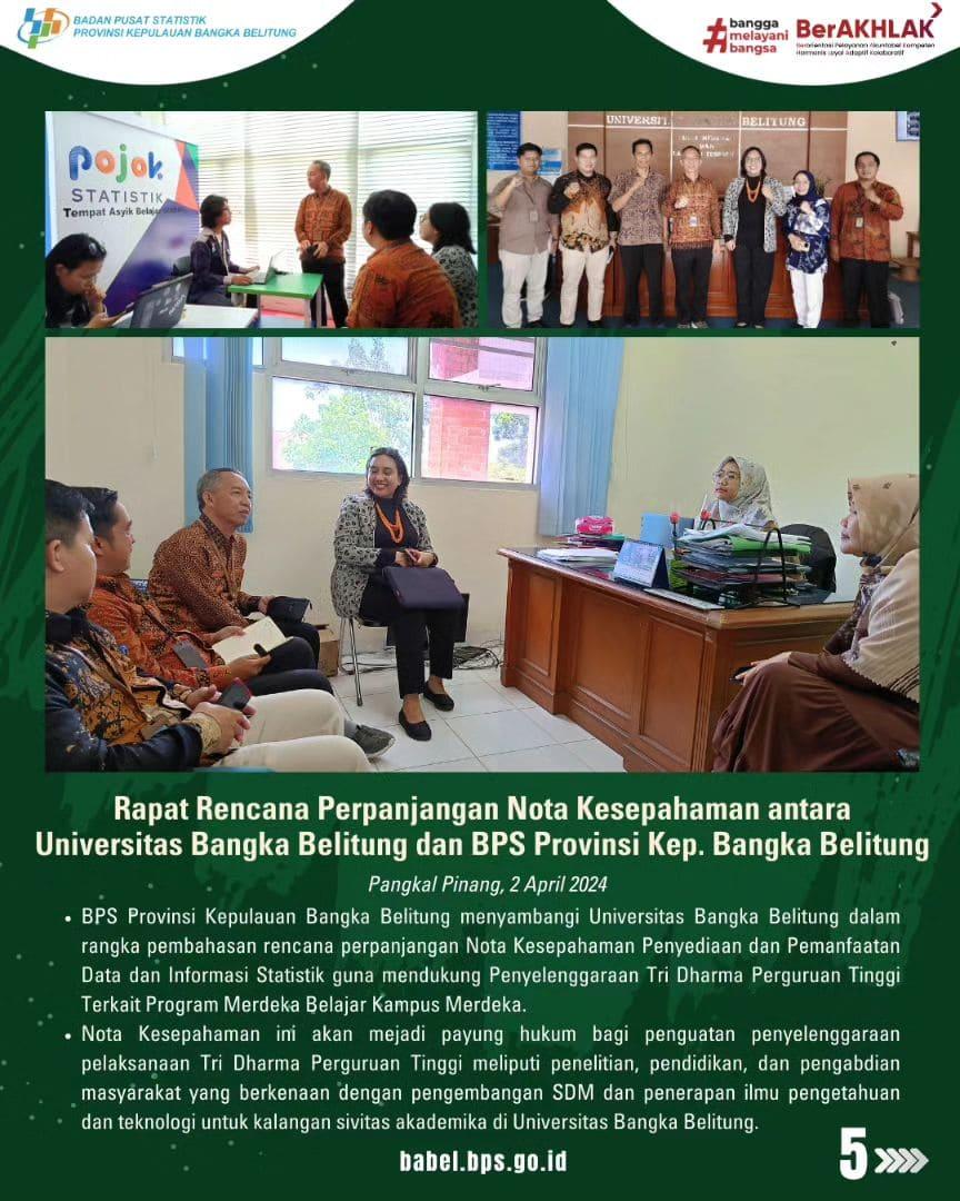 Rapat Rencana Perpanjangan Nota Kesepahaman antara UBB dan BPS Provinsi Kep. Babel